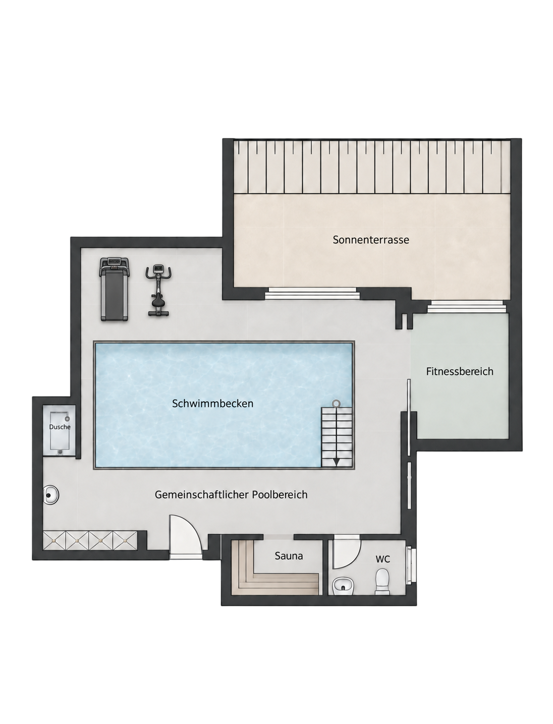 Grundriss Wellnessbereich